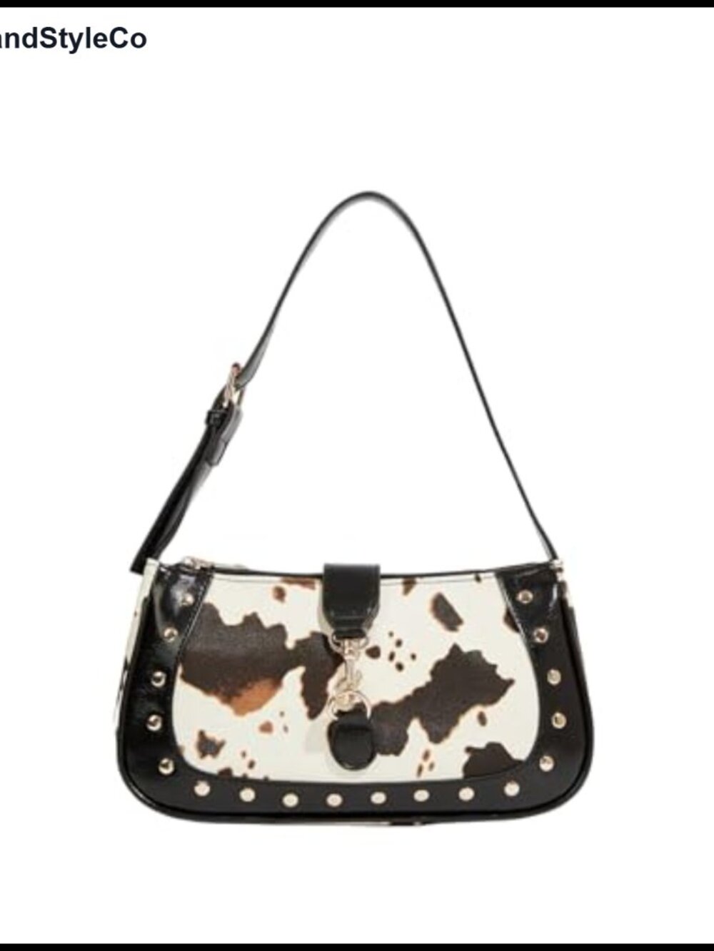 QWINEE Cow Print PU Leather Shoulder Bag Western Y2k Boho Handbag
